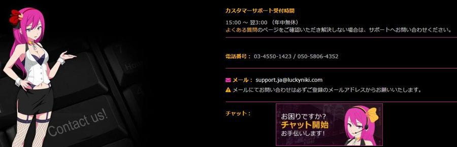 ラッキーニッキーの日本語サポート
